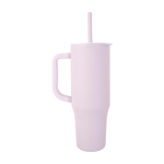 Thermobeker met siliconen rietje en lekvrije dop 900 ml kleur lila tweede weergave met zijkant