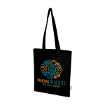 Shopper van gerecycled katoen en RPET 7 L 140 g/m² kleur zwart weergave zeefdruk
