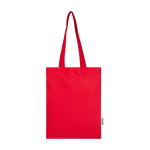 Shopper van gerecycled katoen en RPET 7 L 140 g/m² kleur rood tweede weergave voorkant