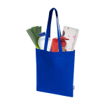 Shopper van gerecycled katoen en RPET 7 L 140 g/m² kleur koningsblauw tweede weergave
