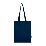 Shopper van gerecycled katoen en RPET 7 L 140 g/m² kleur marineblauw tweede weergave voorkant