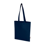 Shopper van gerecycled katoen en RPET 7 L 140 g/m² kleur marineblauw