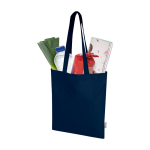 Shopper van gerecycled katoen en RPET 7 L 140 g/m² kleur marineblauw tweede weergave