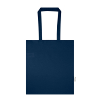 Shopper van gerecycled katoen en RPET 7 L 140 g/m² kleur marineblauw derde weergave voorkant