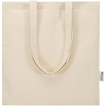 Shopper van gerecycled katoen en RPET 7 L 140 g/m² kleur naturel vierde weergave