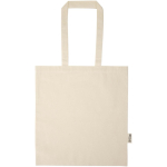 Shopper van gerecycled katoen en RPET 7 L 140 g/m² kleur naturel derde weergave voorkant
