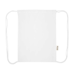 Trekkoordrugzak van gerecycled katoen en RPET 5 L 140 g/m² kleur wit derde weergave voorkant