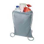 Trekkoordrugzak van gerecycled katoen en RPET 5 L 140 g/m² kleur grijs tweede weergave