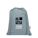 Trekkoordrugzak van gerecycled katoen en RPET 5 L 140 g/m² met afdrukgebied