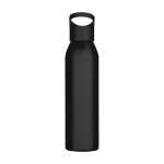Enkelwandige RVS drinkfles van gerecycled staal 650 ml kleur zwart tweede weergave voorkant