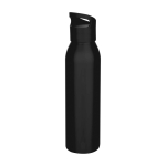 Enkelwandige RVS drinkfles van gerecycled staal 650 ml kleur zwart