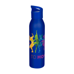 Enkelwandige RVS drinkfles van gerecycled staal 650 ml kleur blauw