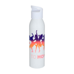 Enkelwandige RVS drinkfles van gerecycled staal 650 ml kleur wit