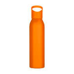 Enkelwandige RVS drinkfles van gerecycled staal 650 ml kleur oranje tweede weergave voorkant