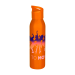 Enkelwandige RVS drinkfles van gerecycled staal 650 ml kleur oranje