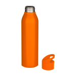 Enkelwandige RVS drinkfles van gerecycled staal 650 ml kleur oranje tweede weergave