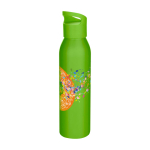 Enkelwandige RVS drinkfles van gerecycled staal 650 ml kleur neon groen