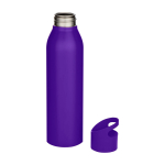 Enkelwandige RVS drinkfles van gerecycled staal 650 ml kleur paars tweede weergave