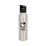 Enkelwandige RVS drinkfles van gerecycled staal 650 ml met afdrukgebied