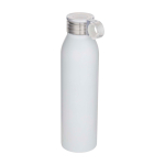 RVS drinkfles van gerecycled staal met rond handvat 650 ml kleur wit