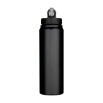Enkelwandige RVS drinkfles van gerecycled staal 800 ml kleur zwart tweede weergave voorkant