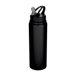 Enkelwandige RVS drinkfles van gerecycled staal 800 ml kleur zwart
