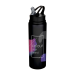 Enkelwandige RVS drinkfles van gerecycled staal 800 ml kleur zwart
