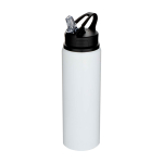 Enkelwandige RVS drinkfles van gerecycled staal 800 ml kleur wit