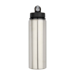 Enkelwandige RVS drinkfles van gerecycled staal 800 ml kleur grijs tweede weergave voorkant
