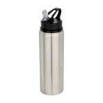 Enkelwandige RVS drinkfles van gerecycled staal 800 ml kleur grijs