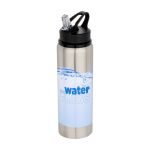 Enkelwandige RVS drinkfles van gerecycled staal 800 ml kleur grijs
