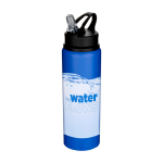 Enkelwandige RVS drinkfles van gerecycled staal 800 ml kleur koningsblauw