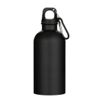 Matte enkelwandige RVS drinkfles van gerecycled staal 400 ml kleur zwart tweede weergave voorkant