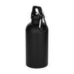 Matte enkelwandige RVS drinkfles van gerecycled staal 400 ml kleur zwart