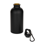 Matte enkelwandige RVS drinkfles van gerecycled staal 400 ml kleur zwart tweede weergave