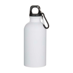 Matte enkelwandige RVS drinkfles van gerecycled staal 400 ml kleur wit tweede weergave voorkant