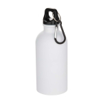 Matte enkelwandige RVS drinkfles van gerecycled staal 400 ml kleur wit