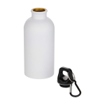 Matte enkelwandige RVS drinkfles van gerecycled staal 400 ml kleur wit tweede weergave