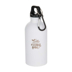 Matte enkelwandige RVS drinkfles van gerecycled staal 400 ml kleur wit weergave tampondruk