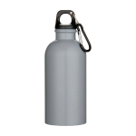 Matte enkelwandige RVS drinkfles van gerecycled staal 400 ml kleur grijs tweede weergave voorkant