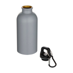 Matte enkelwandige RVS drinkfles van gerecycled staal 400 ml kleur grijs tweede weergave