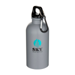 Matte enkelwandige RVS drinkfles van gerecycled staal 400 ml kleur grijs weergave tampondruk