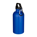 Matte enkelwandige RVS drinkfles van gerecycled staal 400 ml kleur koningsblauw