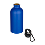 Matte enkelwandige RVS drinkfles van gerecycled staal 400 ml kleur koningsblauw tweede weergave