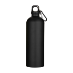 Matte RVS drinkfles van gerecycled staal met karabijnhaak 750 ml kleur zwart tweede weergave voorkant