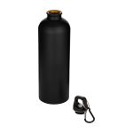 Matte RVS drinkfles van gerecycled staal met karabijnhaak 750 ml kleur zwart tweede weergave