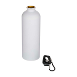 Matte RVS drinkfles van gerecycled staal met karabijnhaak 750 ml kleur wit tweede weergave