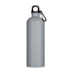 Matte RVS drinkfles van gerecycled staal met karabijnhaak 750 ml kleur grijs tweede weergave voorkant