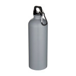 Matte RVS drinkfles van gerecycled staal met karabijnhaak 750 ml kleur grijs