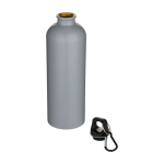 Matte RVS drinkfles van gerecycled staal met karabijnhaak 750 ml kleur grijs tweede weergave